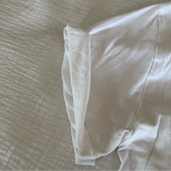 Zara White Short Sleeve Ruffle Top - Picture 3 of 6